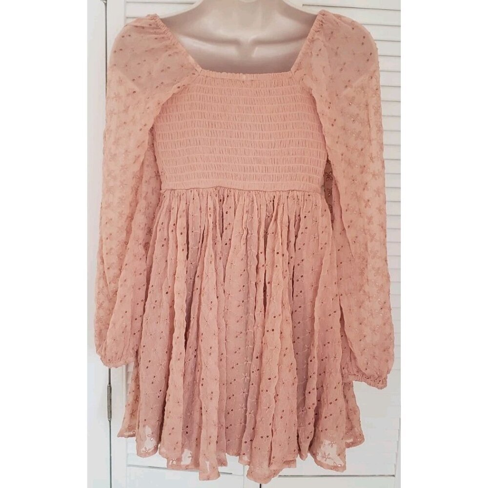 NEW FREE PEOPLE MALINA MINI DRESS IN SUN BLUSH XSMALL - Picture 6 of 9